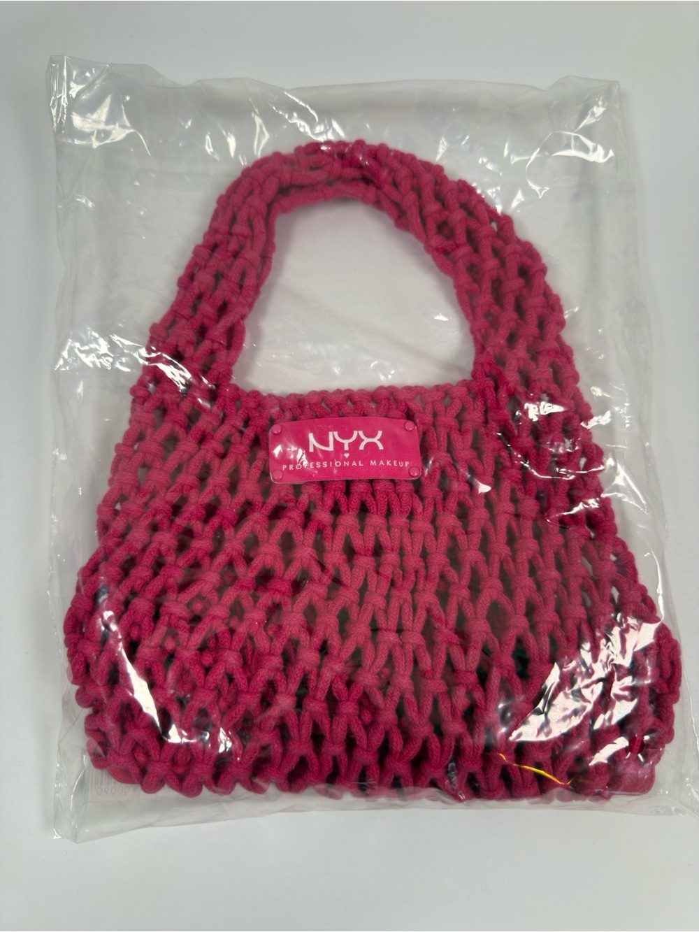 NYX Hot Pink Crochet Tote Bag